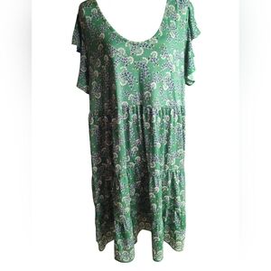 Max Studio Green and White Floral Dress